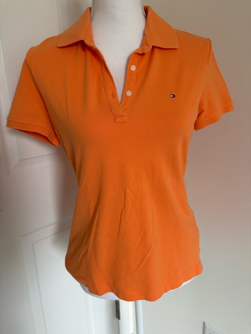 Tommy Hilfiger Orange Short Sleeve Polo Shirt - Women's